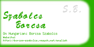 szabolcs borcsa business card